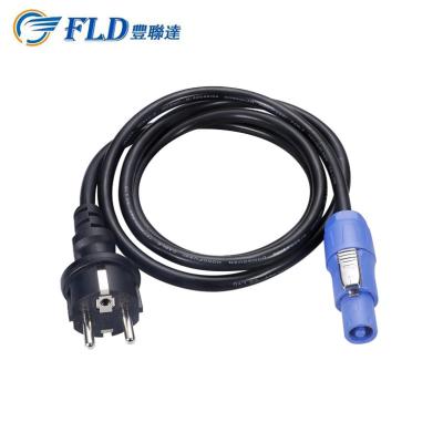 China Stage light power CE standard AC 250V 16A powerCon plug to Euro CEE7/7 plug power extension cable for stage light for sale