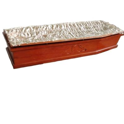 China European Style Funeral Supply Solid Wood Casket And Casket With Flower Carving for sale