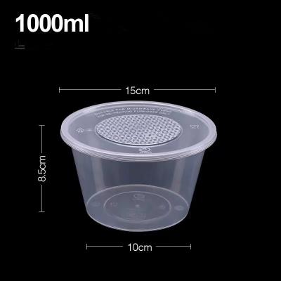 China Disposable pp food round clear plastic salad bowll with lid for microwave heating for sale