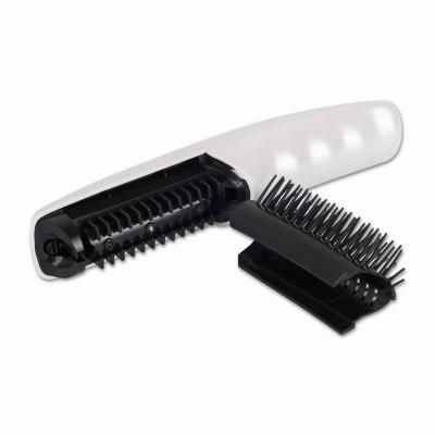 China Portable 2 in 1 Design Rechargeable Led Electric Vibration Scalp Massager Comb Infrared Massage Comb for sale