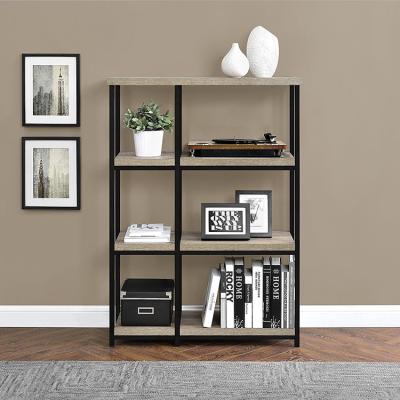 China Home Office Adjustable Bookcase Shelf Wooden Shelf (Other) With Steel Legs for sale