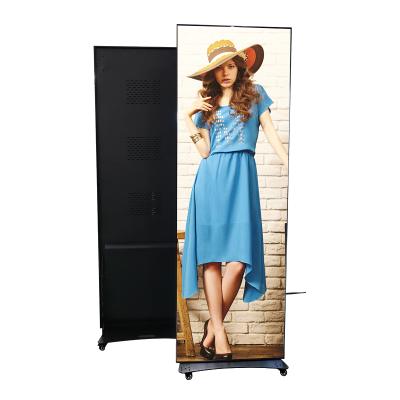 China Indoor Commerce Wifi 4G Control P2.5 Floor Standing Led Mirror Screen Digital Signage Display Led Poster for sale