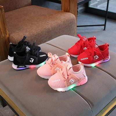 China Kids Rubber Sneakers Lighted Up Sneakers Shoes Boys Baby Glowing Sneakers With Led Luminous Unique Children's Shoes Boys Girls Light Up for sale