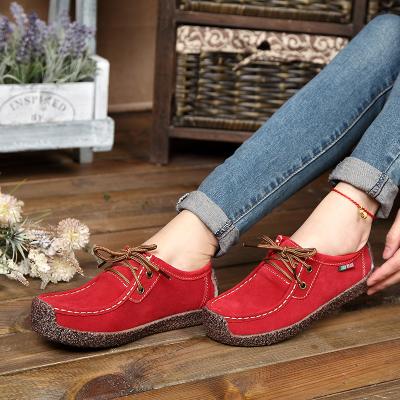 China Factory wholesale lightweight plus size 35-42 women's casual shoes flats loafers genuine leather women's ladies loafers for sale