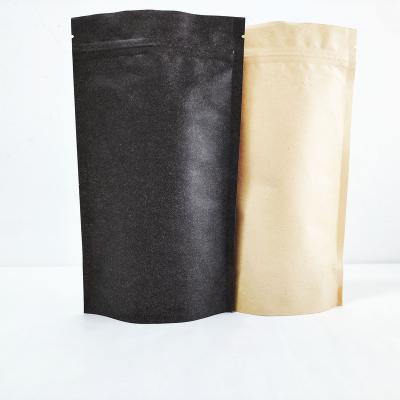 China Recyclable Wholesale Ziplock Stand Up Biodegradable Paper Bags Stand Up Pouch Transparent Kraft Paper for sale