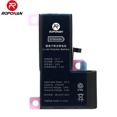 China High Quality Manufacture Mobile Phone Battery For Phone X Mobile Phone 2716mah Accessories Battery for sale