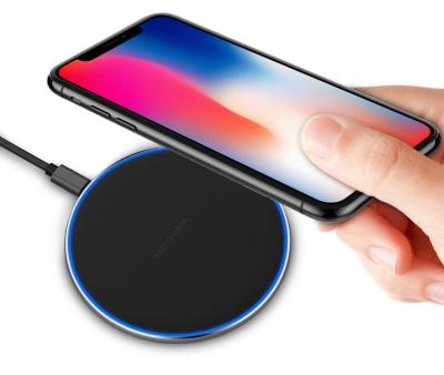 China ABS+Aluminum Super Slim QI Certified Fast Charging Portable Wireless Charger 10W/7.5W/5W for sale