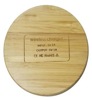 China Environmental Bamboo Made Seamless 10W fast Charging Portable Wireless Charger 9V 2-3A for sale