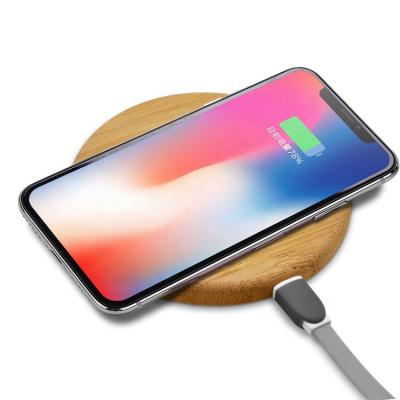 China Customized Eco-friendly Baboo/wood made 10W Qi Fast Charging Wireless Phone Charger for sale