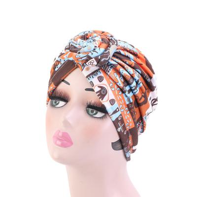 China Multifunctional African Turbans For Women Traditional African Head Wrap Ankara Print Pre Tied Muslim Turban Headwrap Turban Hat Scarf for sale