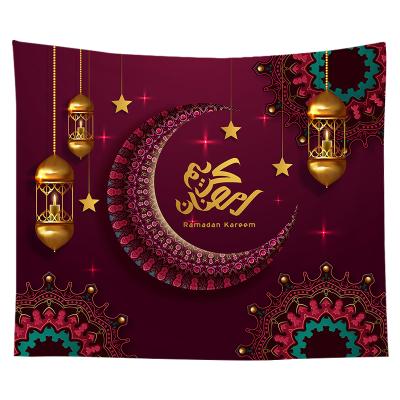 China Minimalist Ramadan Kareem Mosque Eid Mubarak Print Wall Hanging Tapestry Home Decor for sale