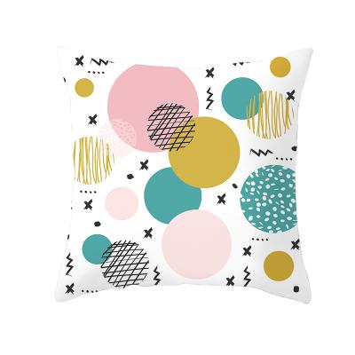 China Anti-Static Colorful Geometry Pattern Print Home Decorative Throw Pillow Cases Cushion Cover 18 x 18 Inch for sale