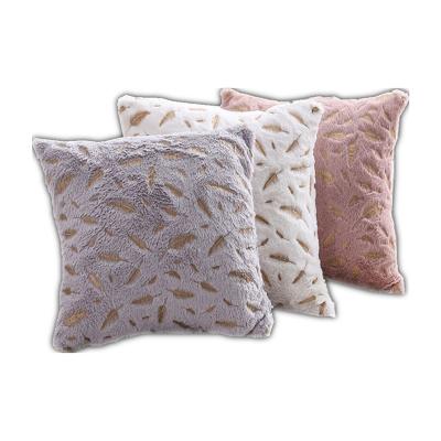 China High Quality Anti-Static Velvet Pillow Covers Plush Gold Feathers Tile Case Sofa Car Home Decorative Throw Thumb Rest Cover 18*18 for sale