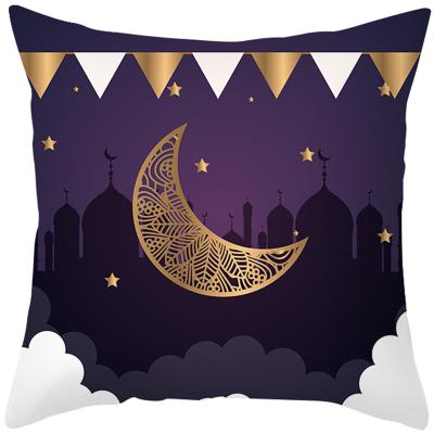 China Purple Anti-Static Ramadan Kareem Islamic Eid Mubarak Throw Pillow Covers Soft Pillow Cover Pillow Cases Cushion Home Decor for sale