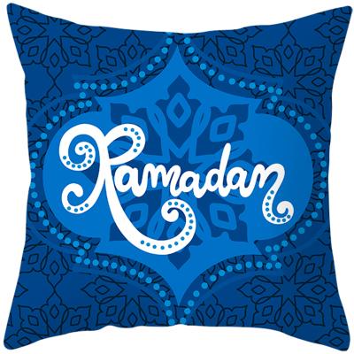 China New Style Pillowcases Ramadan Eid Mosque Throw Pillow Cover Soft Cushion Cover Islam Anti-static Blue Muslim Pillowcases Decoration for sale