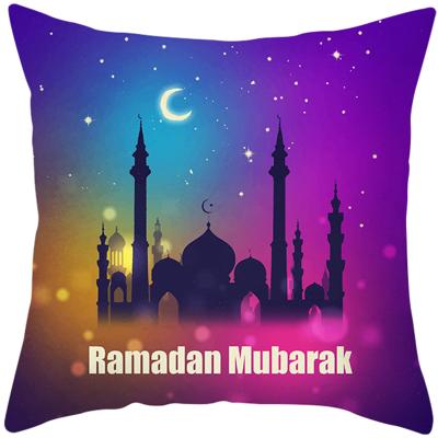 China Eid Islam Muslim Ramadan Mosque Pillowcases Anti-Static Colorful Tile Cover Soft Moon Cushion Cover For Bedroom Chair Car for sale