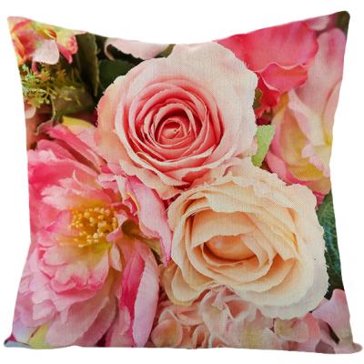 China New Style Anti-static Hot Sale Valentine's Day Rose Print Pillowcase Decorative Pillow Case Covers For Bedroom Chair Decoration for sale