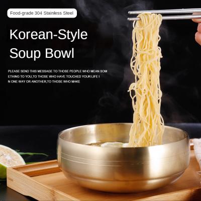 China Double Layer Entrails Viable Luxury Tabak Canak Ucuz Pazar Mal Korean Stainless Steel Gold Serving Bowl for sale