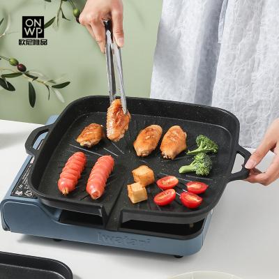 China Outdoor And Indoor Medical Non-stick Barbecue Pot Korean Minimalist Teppanyaki Stone Barbecue Grills Pan for sale