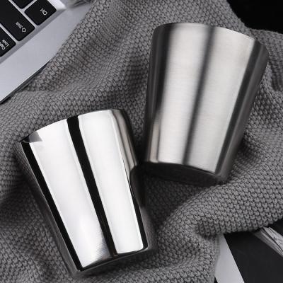 China Restaurant Water Mug Gold Beer Mug Tea Cup Stainless Steel Sustainable Insulated Water Drinks Double Mug for sale