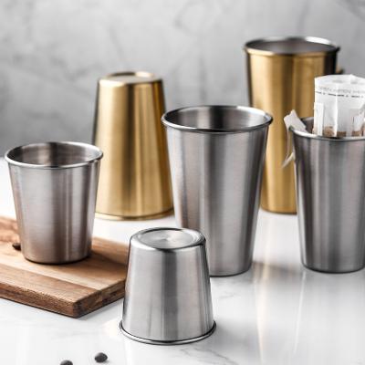 China Anti-Drop Modern Minimalist Modern Beer Household Bar Restaurant Juice Drinking Water Coffee Stainless Steel Mug for sale