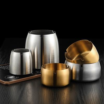 China Wholesale Stainless Steel Restaurant Club Standing Luxury Metal Stainless Steel Ashtray for sale