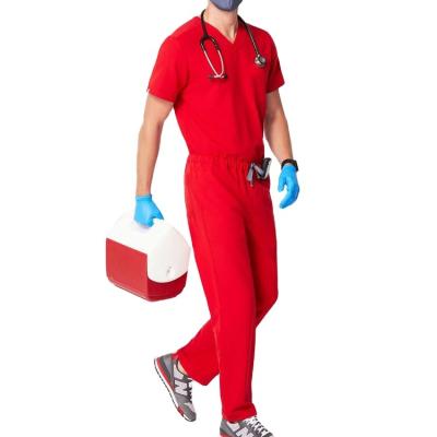 China Hospital V-Neck Nurses Scrub Set Uniforms Men Male Uniforms Sets Fashionable Hot Sale Scrubs Uniform for sale