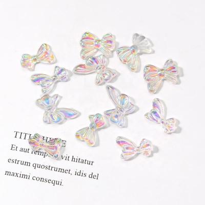 China Nail Charm 2021 Crystal Symphony Drill Plastic Rhinestone 3D DIY Aurora Nail Art Decals Mixed Colored Diamond Resin Butterfly for sale