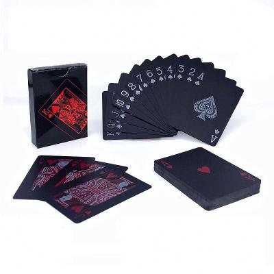 China 2021 Plastic High Quality Plastic Poker Set PVC Waterproof Black Creative Gift Cards Durable Game Poker for sale