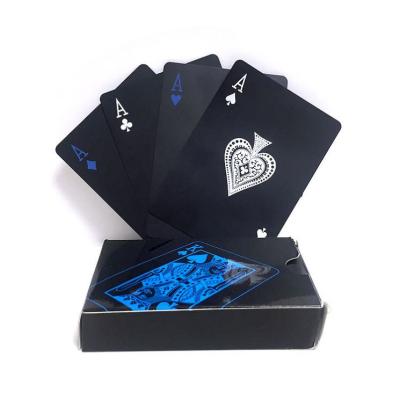 China 2021 Plastic High Quality Plastic Poker Set PVC Waterproof Black Creative Gift Cards Durable Game Poker for sale