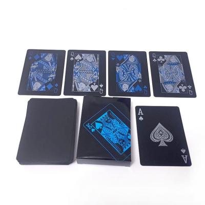 China 2021 Plastic High Quality Plastic Poker Set PVC Waterproof Black Creative Gift Cards Durable Game Poker for sale