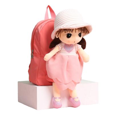 China Custom Cute Plush Toy Doll Backpack Children Small Children Cartoon Cotton Toy Backpack Soft Lovely Cloth Kindergarten Toy Gift Backpack for sale