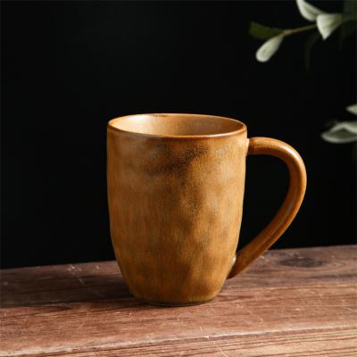 China China Suppliers Retro Viable Earthy Yellow Matte Drinkware Style Coffee Tea Mugs Ceramic Stoneware Mug For Sale for sale