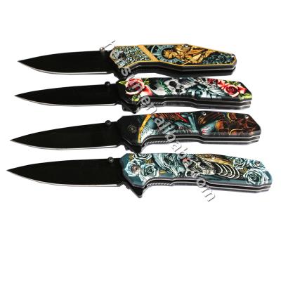 China Non-variable Pattern Survival Camping Knife Stainless Steel Colorful Folding Knives for sale