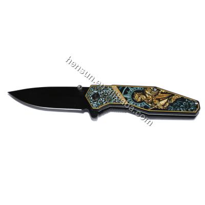 China Flower Handle Pocket Pattern Non-variable Steel Outdoor Folding Knives Plastic Knife for sale