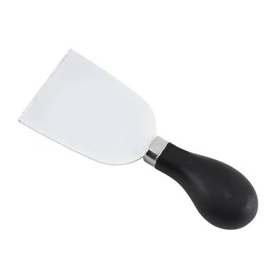 China Viable Plastic Cheese Knife Black Handle Stainless Steel Mini Tool Cheese Fondue Spatula Knife for sale