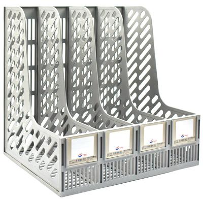 China Best Selling Folder Plastic Plastic Wall File Holder Magazine Organizer 4 Tier Document Tray for sale