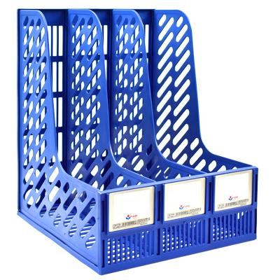 China Best Selling Plastic Wall File Rack Magazine Organizer 3 Tier Plastic Document Tray for sale