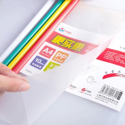 China Plastic PP Report Covers With Transparent Slide Bar School Supplies Presentation Folder for sale