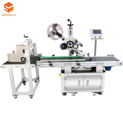 China Food Automatic Label Applicator Machine Accuracy Adhesive Sticker Flat Labeling Machine for sale