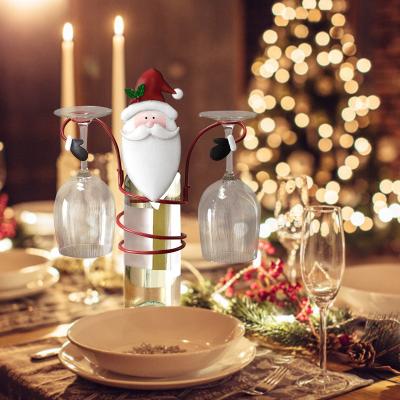 China Fabric Holiday Wine Bottle and Glass Holders Christmas for sale