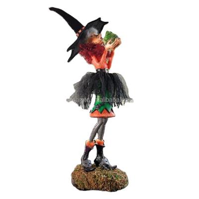 China The Other Mini Resin Witch Toy Figures Easy To Clean Enchanting Durable Doll Toy Halloween Fall Positive Witch Collectibles Doll for sale