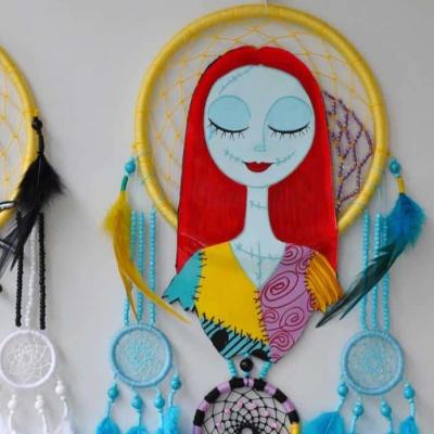 China Traditional Jack Skellington Catcher Kpop Big Feather Diamond Painting Macrame Moon Dream for sale