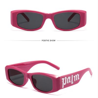 China AC shine candy color letter sunglasses European and net red border hip-hop punk track of American CIA sunglasses men and women for sale