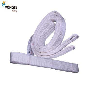 China Goods Safety Factor 4:1 Polyester Webbing Lifting White Flat Sling for sale