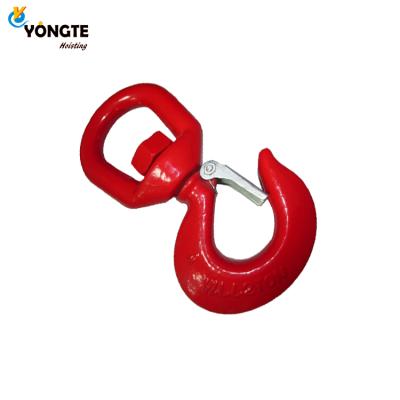 China Heavy Industry G80 Steel Forge Crane 2t Eye Swivel Lifting Hook With Latch for sale