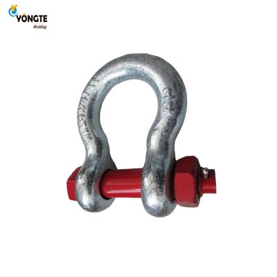 China Heavy industry forged chain 17ton g2130 screw pin bow shackle for sale