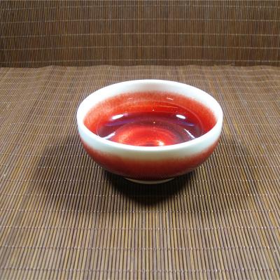 China Red color stocked porcelian tea cups hand made from china for sale