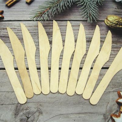 China Wooden Biodegradable Disposable Knife Cutlery Sets With Packaging for sale