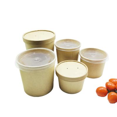 China Biodegradable Kraft Soup Puffs Fast Food Take Away Food Puffs for sale